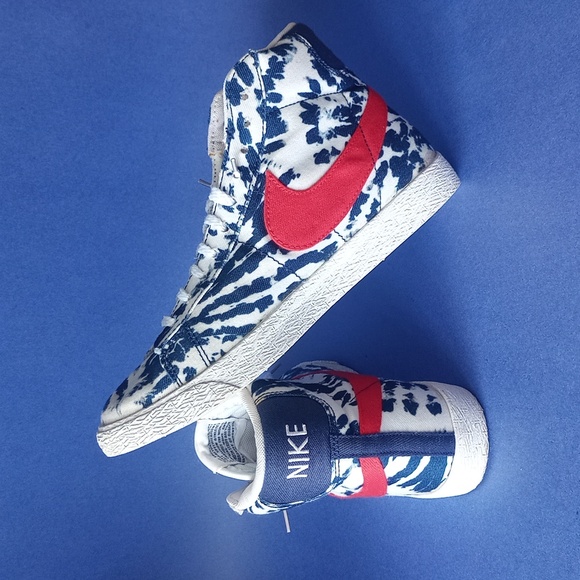 Nike Blazer Mid 77' Vintage 5Y Tie Dye USA Red White Blue Shoes C27882-600 - Picture 4 of 15